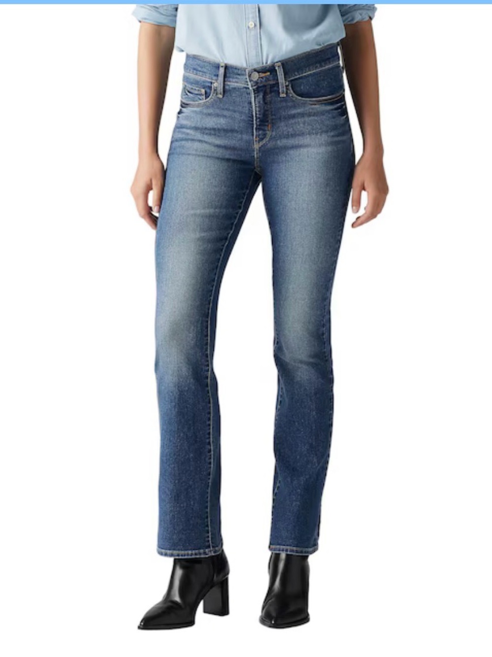 Levi’s Women’s Blue Denim Shaping Bootcut Jeans - Tall 32” inseam